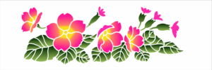 Stencil OPA 3462 - Flores Prímulas - 10 x 30cm
