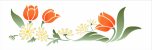 Stencil OPA 3464 - Flores Tulipas III - 10 x 30cm