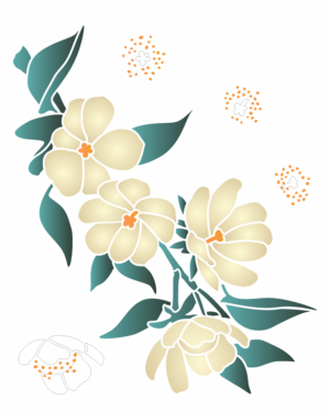 Stencil OPA 3473 - Flores Ora-Pro-Nóbis - 20 x 25cm