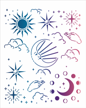 Stencil OPA 3499 - Esotérico Céu - 20 x 25cm