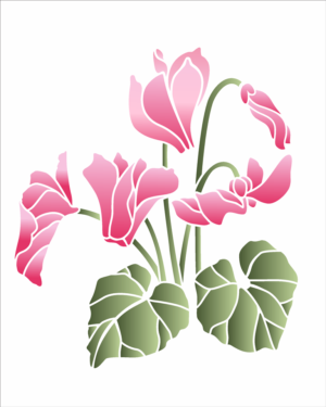 Stencil OPA 3503 - Flores Ciclame - 20 x 25cm
