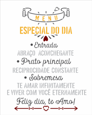 Stencil OPA 3504 - Menu do Dia - 20 x 25cm