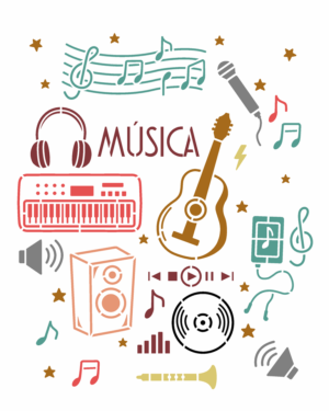 Stencil OPA 3515 - Estamparia Música  - 20 x 25cm