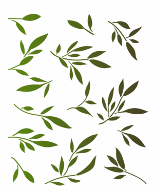 Stencil OPA 3521 - Folhas VI  - 20 x 25cm