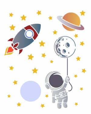 Stencil OPA 3523 - Infantil Astronauta  - 20 x 25cm