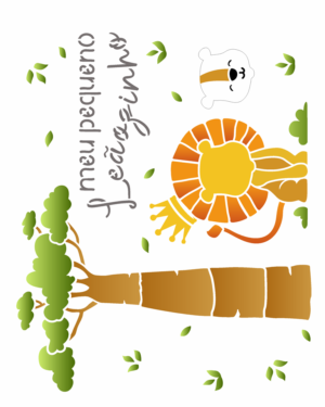 Stencil OPA 3524 - Infantil Leãozinho  - 20 x 25cm