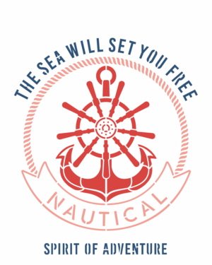 Stencil OPA 3526 - Náutico The Sea  - 20 x 25cm