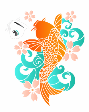 Stencil OPA 3527 - Oriental Carpa  - 20 x 25cm