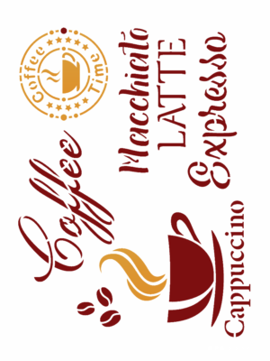 Stencil OPA 3537 - Culinária Café - 15 x 20cm