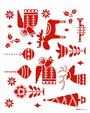 Stencil OPA 3541 - Estamparia Natalina Nórdica - 20 x 25cm
