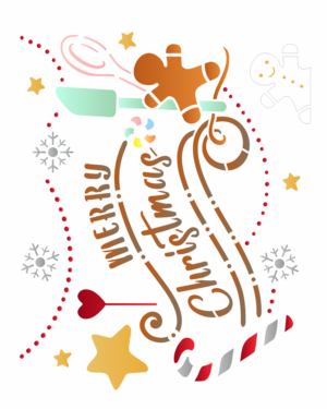 Stencil OPA 3546 - Frase Merry Christmas Bakery - 20 x 25cm
