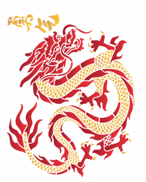 Stencil OPA 3549 - Oriental Dragão - 20 x 25cm