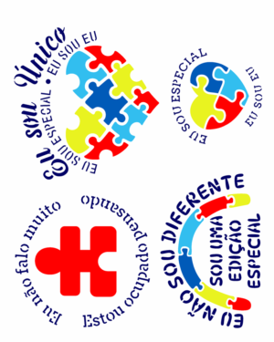 Stencil OPA 3555 - Símbolos Autismo - 20 x 25cm