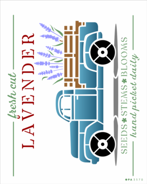 Stencil OPA 3570 - Farmhouse Camionete Lavender - 20 x 25cm