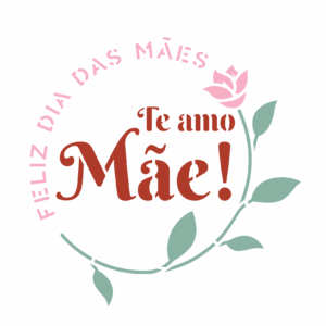 Stencil OPA 3639 - Frase Te Amo Mãe - 14 x 14cm