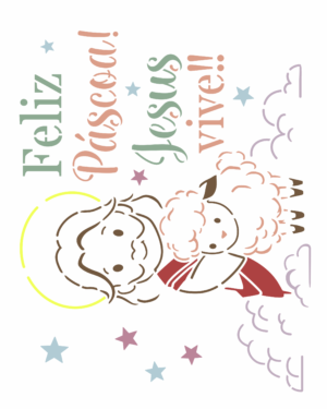 Stencil OPA 3648 - Religião Feliz Páscoa - 20 x 25cm