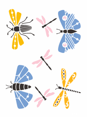 Stencil OPA 3650 - Borboletas Escandinavas - 15 x 20cm