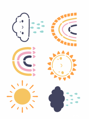 Stencil OPA 3652 - Infantil Céu - 15 x 20cm