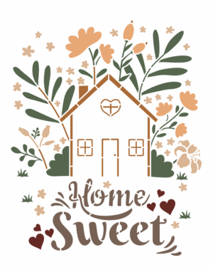 Stencil OPA 3654 - Casa Home Sweet - 20 x 25cm