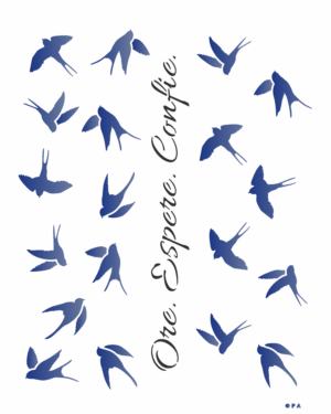 Stencil OPA 3657 - Frase Ore - Espere - Confie - 20 x 25cm