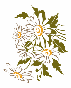 Stencil OPA 3662 - Flor Sombra Margaridas - 20 x 25cm