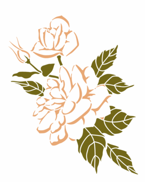 Stencil OPA 3663 - Flor Sombra Rosas - 20 x 25cm