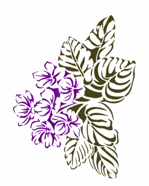 Stencil OPA 3664 - Flor Sombra Violetas - 20 x 25cm