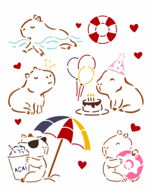 Stencil OPA 3667 - Infantil Capivara - 20 x 25cm