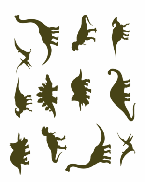 Stencil OPA 3668 - Infantil Dinossauros - 20 x 25cm