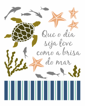 Stencil OPA 3669 - Náutico Fundo do Mar - 20 x 25cm