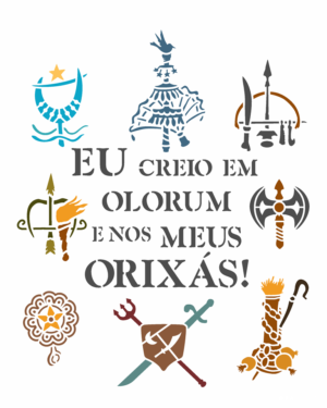 Stencil OPA 3670 - Religião Orixás - 20 x 25cm