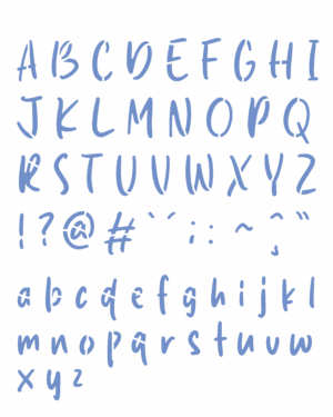 Stencil OPA 3709 - Alfabeto Traços 2,47Cm - 20 x 25cm