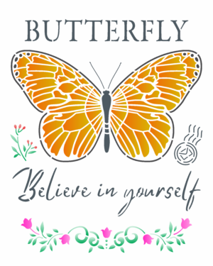 Stencil OPA 3710 - Farmhouse Borboleta - 20 x 25cm