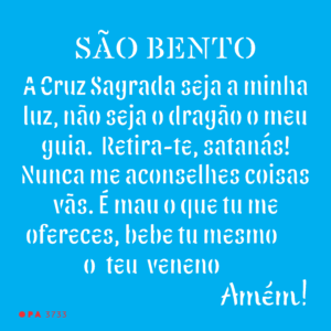 Stencil OPA 3733 - Religião Oração São Bento - 14 x 14cm