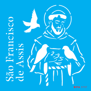 Stencil OPA 3737 - Religião São Francisco - 14 x 14cm