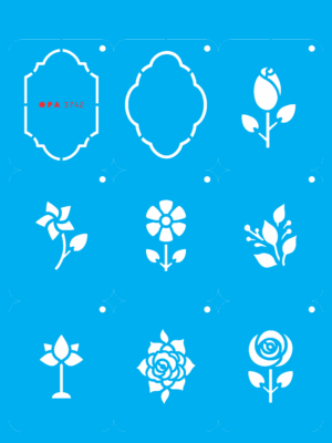 Stencil OPA 3742 - Chaveirinho Florezinhas - 15 x 20cm