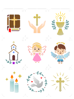 Stencil OPA 3767 - Chaveirinho Batizado - 15 x 20cm