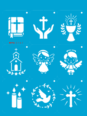 Stencil OPA 3767 - Chaveirinho Batizado - 15 x 20cm