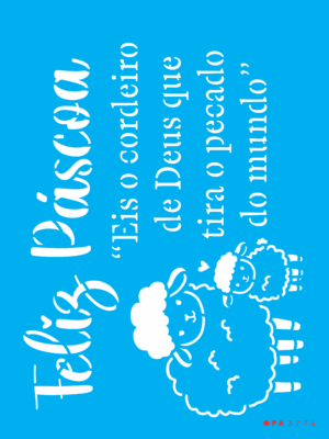 Stencil OPA 3774 - Religião Cordeiro De Deus - 15 x 20cm