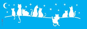 Stencil OPA 3787 - Pet Gatinhos no Muro - 10x30 cm