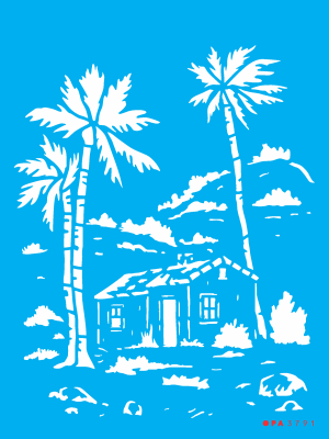 Stencil OPA 3791 - Paisagem Casinha no Campo - 15x20 cm