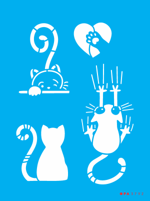 Stencil OPA 3792 - Pet Gatinhos - 15x20 cm