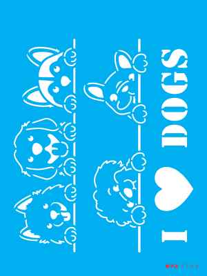 Stencil OPA 3793 - Pet I Love Dogs - 15x20 cm