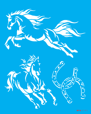 Stencil OPA 3795 - Animais Cavalo - 20x25 cm