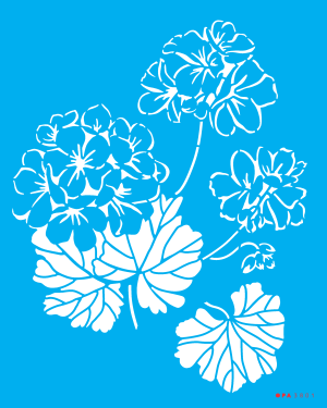 Stencil OPA 3801 - Flor Sombra Gerânios - 20x25 cm