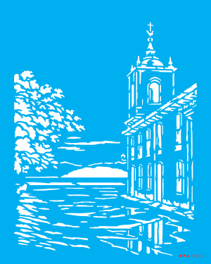 Stencil OPA 3802 - Paisagem Paraty - 20x25 cm