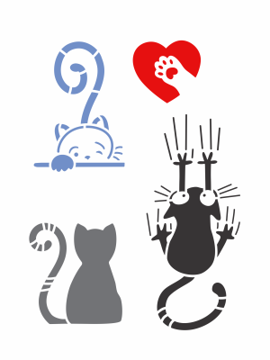 Stencil OPA 3792 - Pet Gatinhos - 15x20 cm