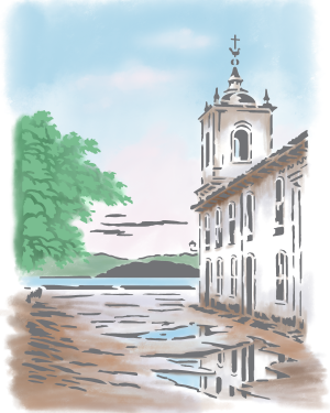 Stencil OPA 3802 - Paisagem Paraty - 20x25 cm