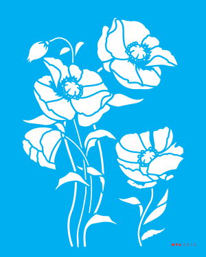 Stencil OPA 3810 - Flor Papoulas I - 20x25 cm