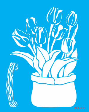 Stencil OPA 3812 - Flor Sombra Tulipas - 20x25 cm